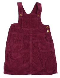 Vínové manšestrové šaty E-Vie Angel