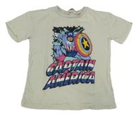 Smetanové tričko s CAPTAIN AMERICA H&M