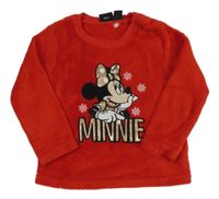 Červená plyšová mikina s Minnie PRIMARK
