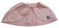 Kostým - Růžová třpytivá pelerína s výšivkami Tu