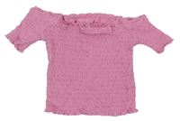 Růžové žabičkové crop tričko Primark
