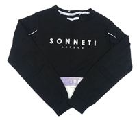 Černé crop triko s logem Sonneti