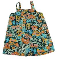Zeleno-barevný květovaný kraťasový overal Primark