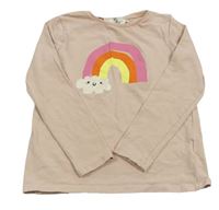 Růžové triko s duhou H&M