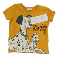 Okrové tričko s dalmatiny Disney