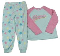 Mátovo-růžové fleecové pyžamo s nápisem Primark
