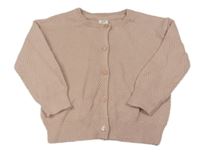 Starorůžový vzorovaný propínací svetr H&M
