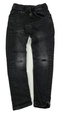 Černé skinny rifle s dírami na kolenou Zara