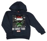 Tmavomodrá mikina s Avengers z překlápěcích flitrů s kapucí zn. Primark