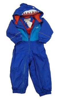 Modrá šusťáková zateplená funkční kombinéza s kapucí - žralok Regatta