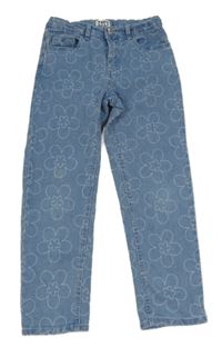 Modré květované relaxed rifle L&D