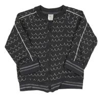 Antracitová vzorovaná propínací mikina Miniclub