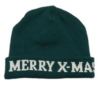 Tmavozelená čepice s nápisem H&M