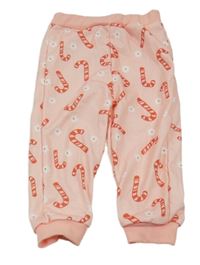 Růžové květované tepláky s hůlkami