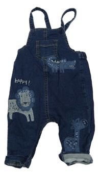 Tmavomodré teplákové laclové rifle se zvířaty Next