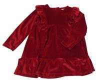 Červené sametové šaty s volánky F&F