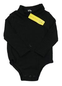 Nové - černé žebrované úpletové body s rolákem Shein