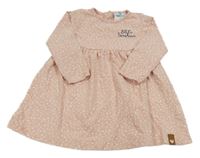 Růžové melírované vzorované bavlněné šaty s nápisem Topomini