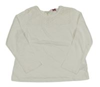 Smetanové triko s výšivkami LC Waikiki