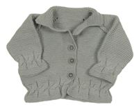 Šedý propínací svetr