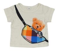 Smetanové tričko s medvědem a ledvinkou