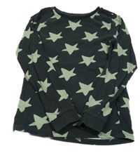 Černé pyžamové triko s hvězdami Tu