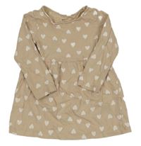 Béžová bavlněná šatová tunika se srdíčky H&M