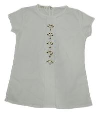 Bílé šifonové tričko s kamínky