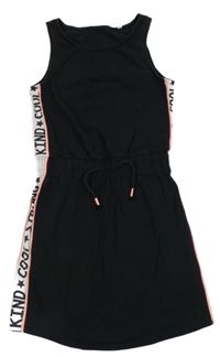 Černo-bílé bavlněné šaty s nápisy C&A