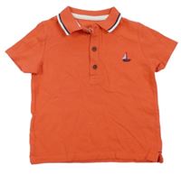 Jahodové polo tričko s výšivkou F&F