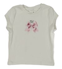 Bílé žebrované crop tričko s mašlí H&M