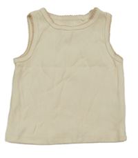 Béžový žebrovaný crop top Next