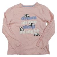Růžové pyžamové triko s pandami Primark