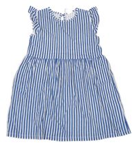 Modro-bílé pruhované bavlněné šaty H&M
