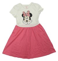 Bílo-růžové šaty s Minnie C&A
