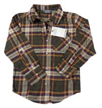 Nové - Khaki-béžovo-modrá kostkovaná košile Primark