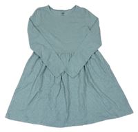 Zeleno-stříbrné pruhované bavlněné šaty H&M
