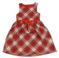 Červeno-bílé kostkované šaty s mašlí H&M
