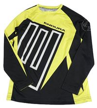 Černo-žluté sportovní triko s nápisem 