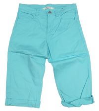 Světlemodré crop plátěné kalhoty H&M