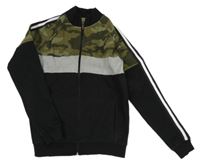 Černo-khaki army propínací mikina Next
