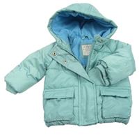 Mintová šusťáková zimní bunda s kapucí M&S