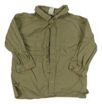 Khaki plátěná košile H&M