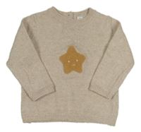 Světlebéžový lehký svetr s hvězdou zn. M&S