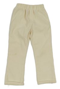 Smetanové žebrované kalhoty shein