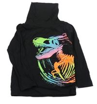 Černé triko s dinem a komínovým límcem Dopodopo