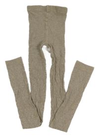 Béžové vzorované punčochové legíny