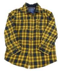 Žluto-tmavomodrá kostkovaná košile John Lewis