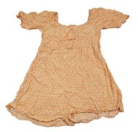 Oranžový květovaný lehký kraťasový overal Zara