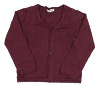 Vínový propínací svetr V by Very